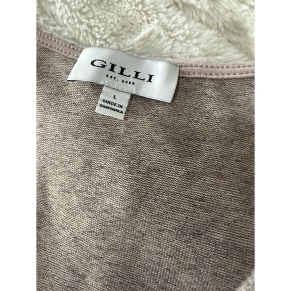 Womens Taupe Long Sleeve Dress Large Ruffled Accents Super Soft! - Picture 2 of 10